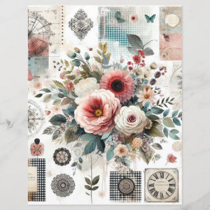 Shabby chic cottage core collage scrapbook journal