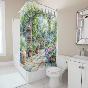 Shabby Chic Cottage Garden Shower Curtain