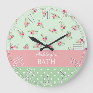 Shabby Chic Country Floral Large Clock