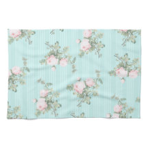 Shabby chic decor roses floral kitchen towel