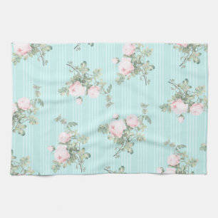Shabby chic decor roses floral kitchen towel