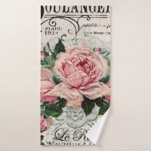 shabby chic, decoupage, victorian, french chic, pa bath towel