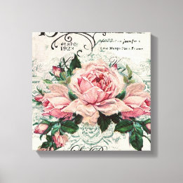 shabby chic, decoupage, victorian, french chic, pa canvas print