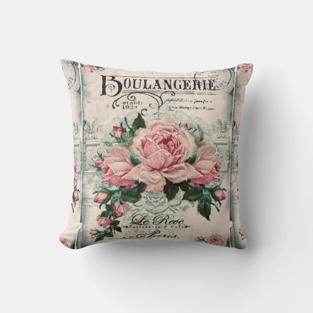 shabby chic, decoupage, victorian, french chic, pa cushion (Front)