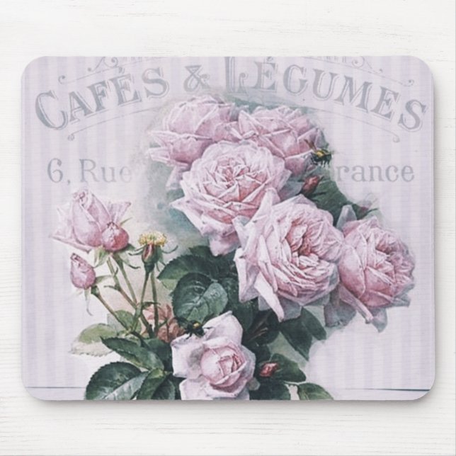 shabby chic, decoupage, victorian, french chic, pa mouse pad (Front)