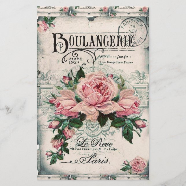 shabby chic, decoupage, victorian, french chic, pa stationery (Front)