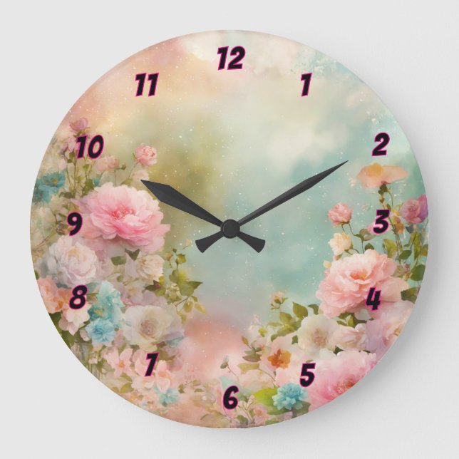 Shabby chic dreamy pastel colours Wall Clock (Front)