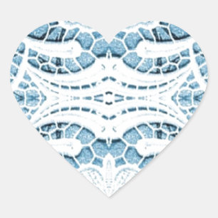 Shabby Chic Floral aqua blue bohemian chic lace Heart Sticker