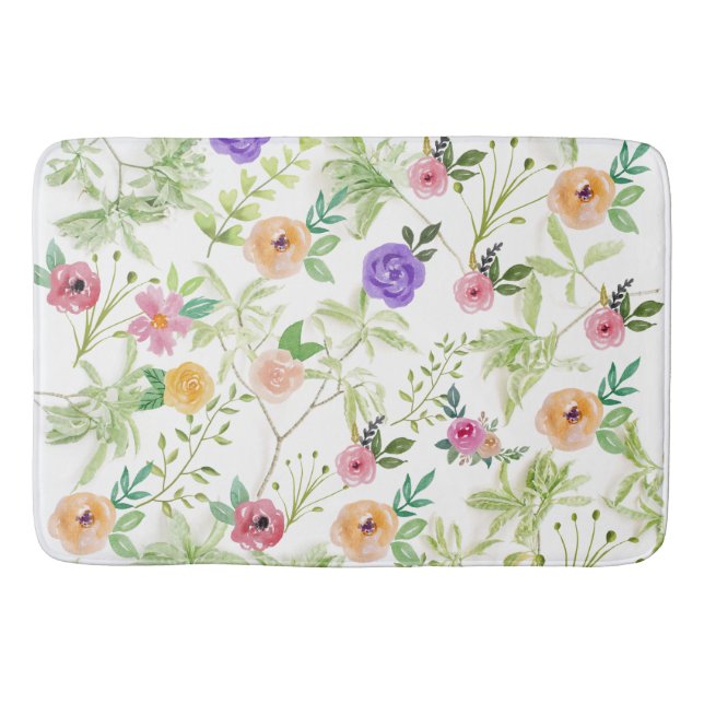 Shabby Chic Floral Bath Mat (Front)