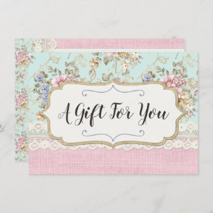 Shabby Chic Floral Boutique Gift Certificate Card