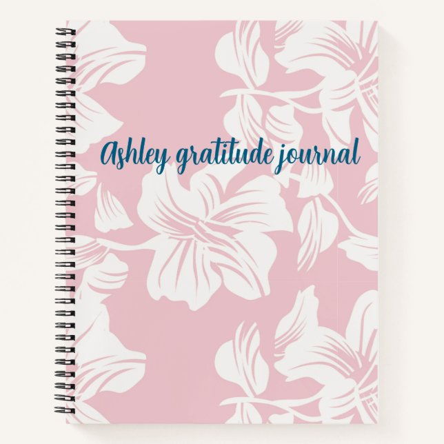 Shabby chic floral custom name notebook (Front)