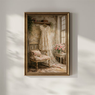 Shabby Chic Floral Dress Poster