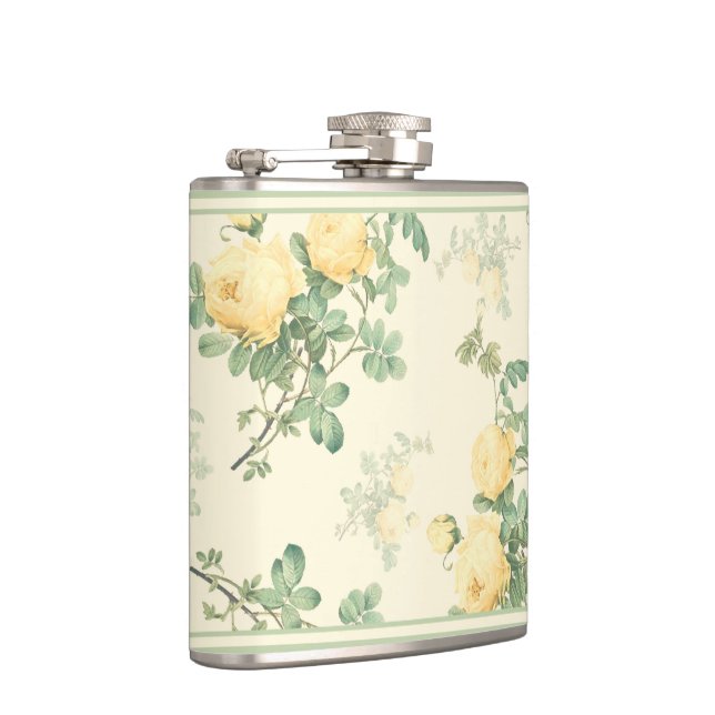 Shabby chic floral flask yellow rose flowers (Right)