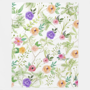 Shabby Chic Floral Fleece Blanket