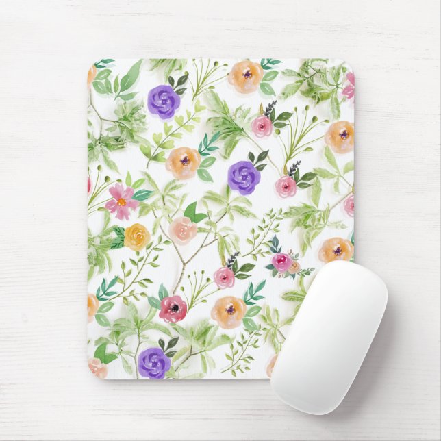Shabby Chic Floral Mouse Pad (With Mouse)