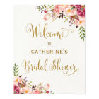 Shabby Chic Floral Rose Bridal Shower Welcome Sign