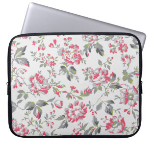 Shabby Chic Floral Roses Pattern Laptop Sleeve