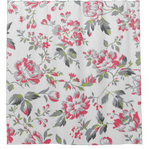 Shabby Chic Floral Roses Pattern Shower Curtain