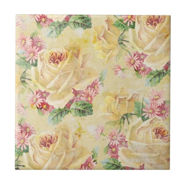 Shabby Chic Floral Tile (Front)