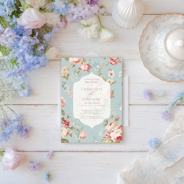 Shabby Chic florals wedding Invitation (Creator Uploaded)