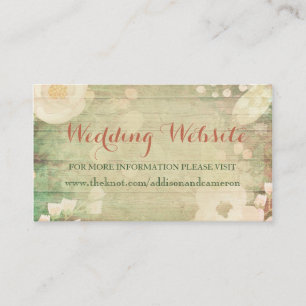 Shabby Chic Florals   Wedding Website Enclosure Card