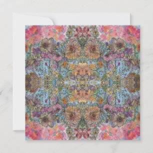 Shabby Chic Flower Garden Watercolor Painting  Card