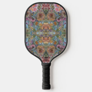 Shabby Chic Flower Garden Watercolor Painting  Pickleball Paddle