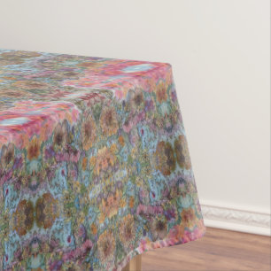 Shabby Chic Flower Garden Watercolor Painting Tablecloth
