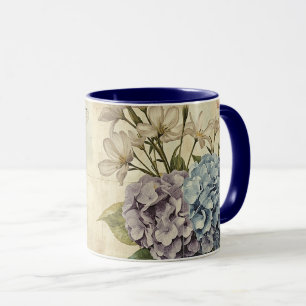 Shabby Chic Hydrangeas and Dragonfly Mug