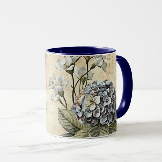 Shabby Chic Hydrangeas Mug (Front Right)