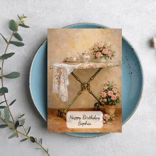 Shabby Chic Ironing Board Roses Card