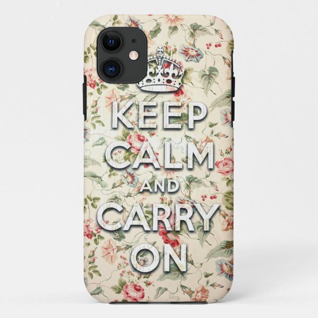 Shabby chic keep calm and carry on Case-Mate iPhone case (Back)