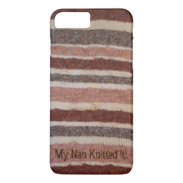 shabby chic knitted brown stripes with fun slogan Case-Mate iPhone case (Back)