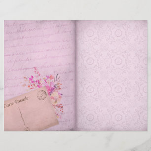 Shabby Chic Lace & Flowers Scrapbook Paper
