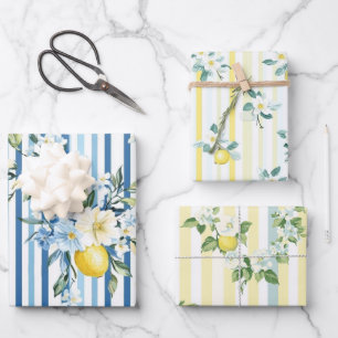 Shabby Chic Lemon Blossom Wrapping Paper