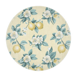 Shabby Chic Lemon Floral Series Design #10 Cutting Board
