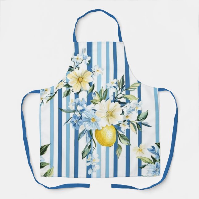 Shabby Chic Lemon Floral Series Design #1 Apron (Front)