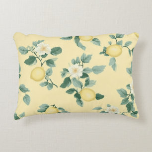 Shabby Chic Lemon Floral Series Design #2 Decorative Cushion