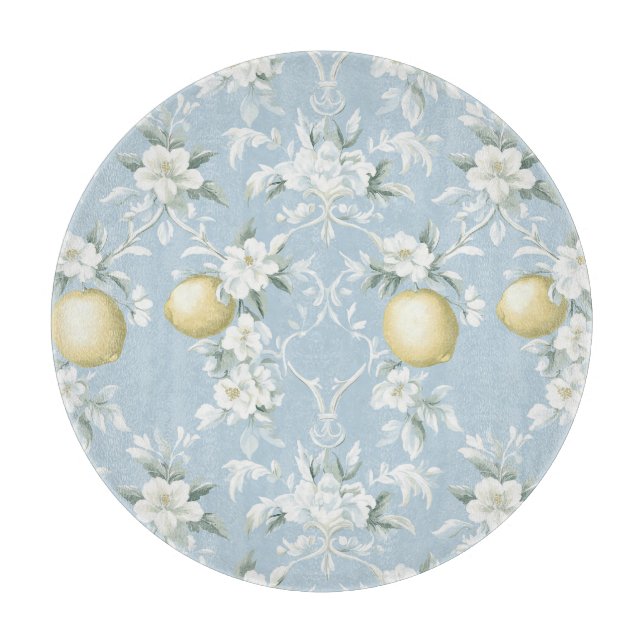 Shabby Chic Lemon Floral Series Design #8 Cutting Board (Front)