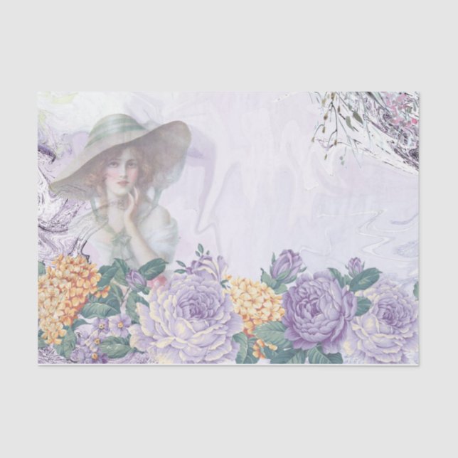 Shabby Chic Lilac Series Design 2 Tissue Paper (Front)