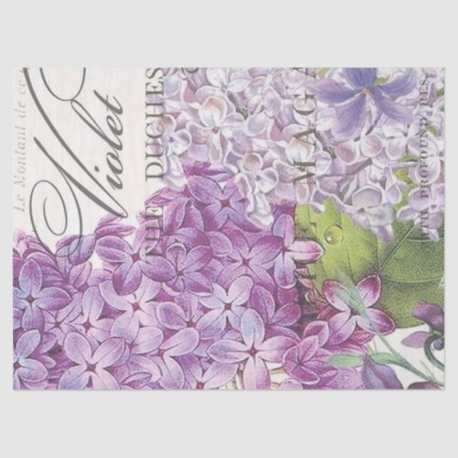 Shabby Chic Lilac Series Design 9 Tissue Paper (Front)