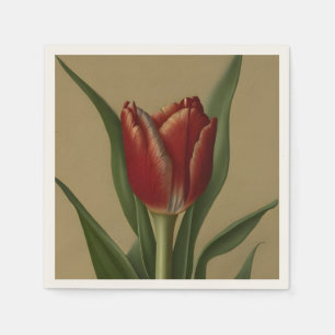Shabby Chic Lovely  Red Tulip  Napkin