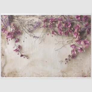 Shabby Chic Magenta Blossoms, lace & mix media  Tissue Paper