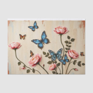 Shabby Chic Mixed Media Art Painting Tissue Paper