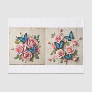 Shabby Chic Mixed Media Art Painting Tissue Paper