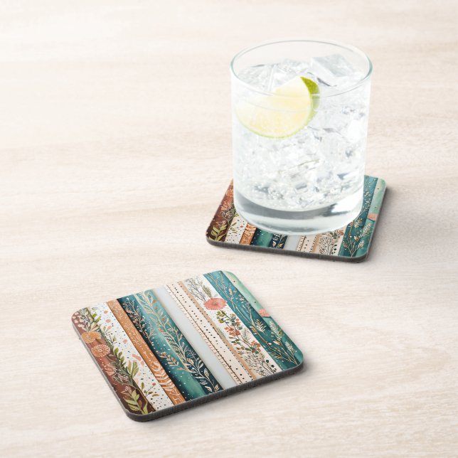 Shabby chic mixed patterns coaster (Right Side)