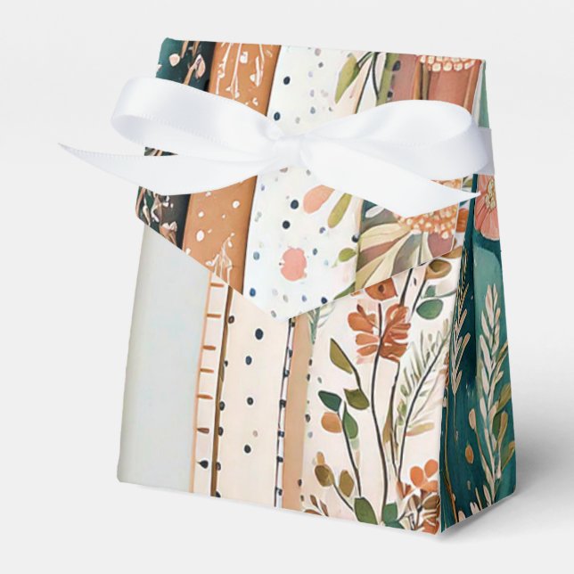 Shabby chic mixed patterns favour box (Front Side)