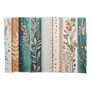 Shabby chic mixed patterns pillowcase