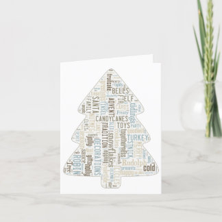 Shabby chic modern Christmas tree card