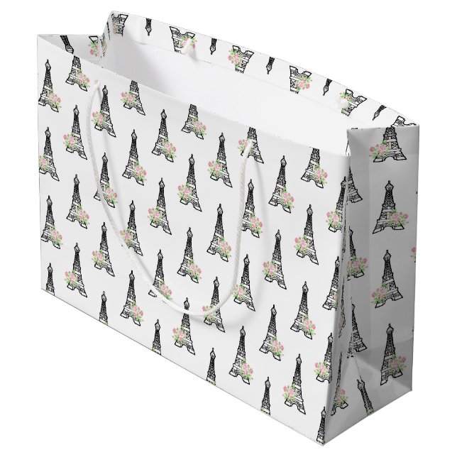 Shabby Chic Paris  Large Gift Bag (Back Angled)